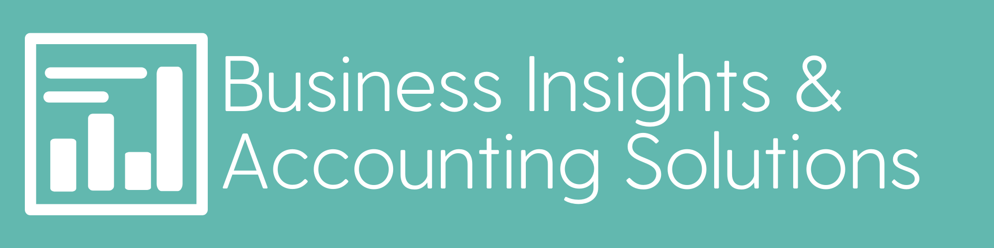 Business Insights & Accounting Solutions White on Teal with Name (new font)